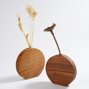 Wooden vases for dried flowers