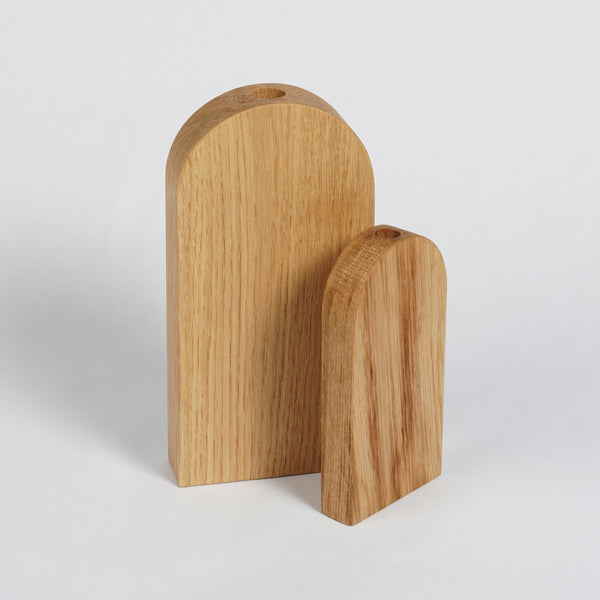 Arch Shaped hand made Wooden Oak Vases for dried flowers