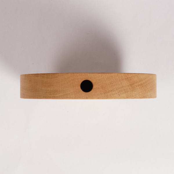 Round Oak Wooden Vase