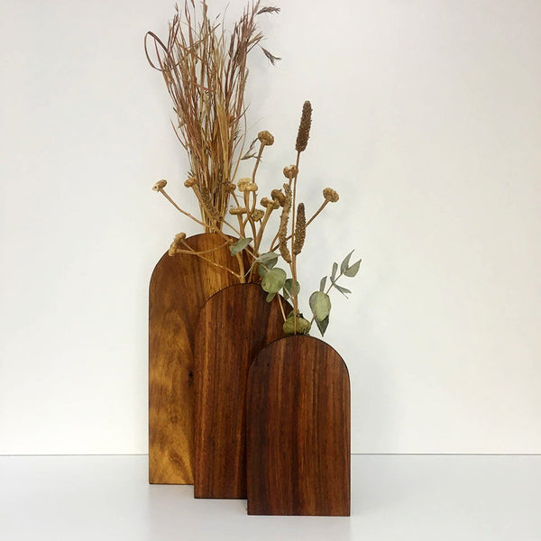 Arched Shaped timber vase