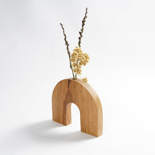 wooden dried flower vase