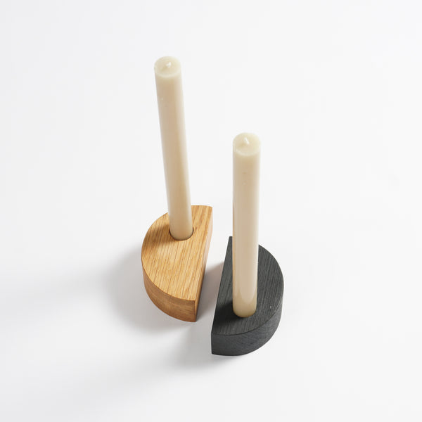 Hand made solid wood candle holder set