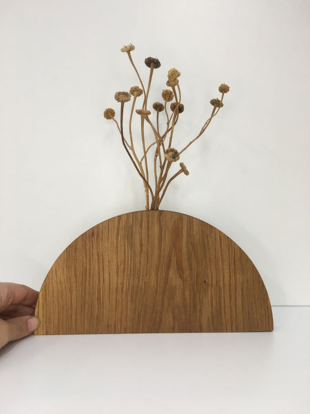 Oak Half Moon Dried Flower Vase
